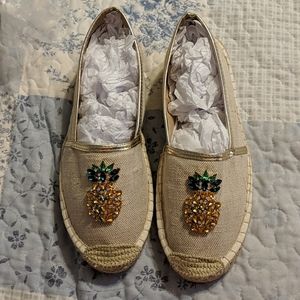 JustFab Pineapple Espadrilles slip-on flats